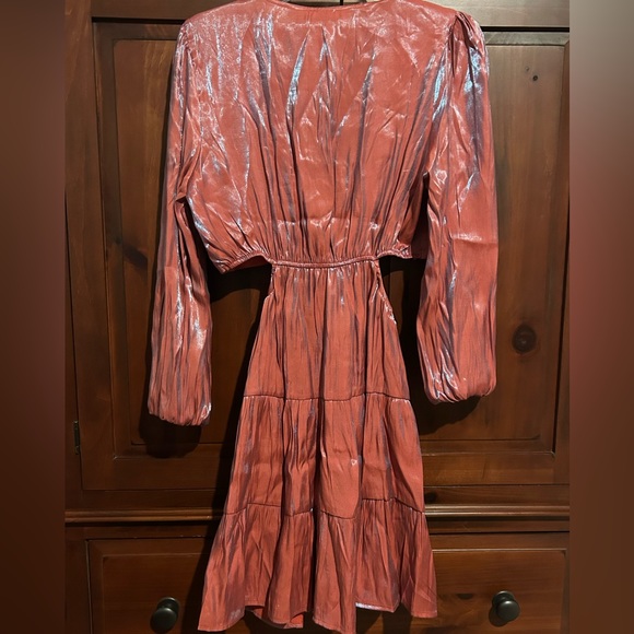 NWT Fiery Red Tiered Cut-Out Mini Dress, Large - Picture 4 of 4